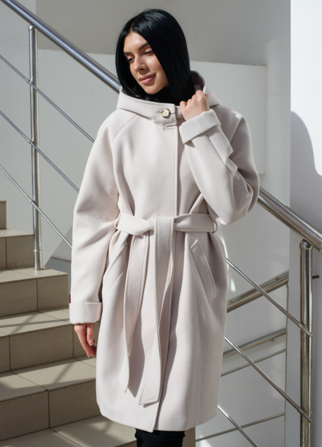 Светлое женское полупальто  Electra Style модель № 22265 в рассрочку