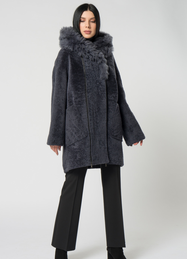 фото Куртка из мутона оверсайз модель № 1507