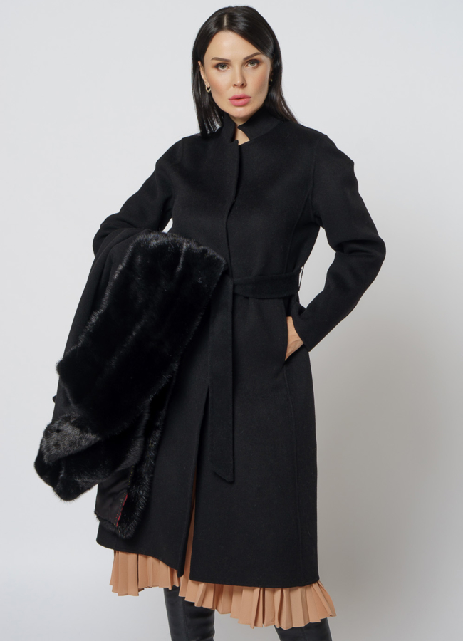 Пальто - жилет с мехом модель № 2300 универмаг малина