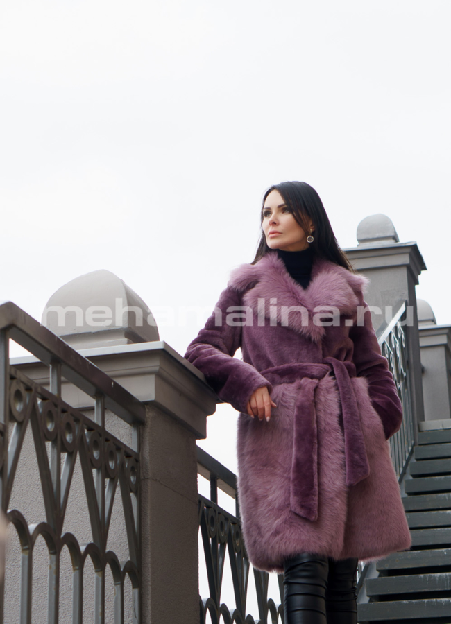 фото Дубленка с английским воротником модель № 1416-86
