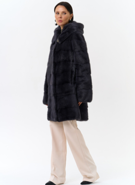 Норковая шуба трансформер с капюшоном