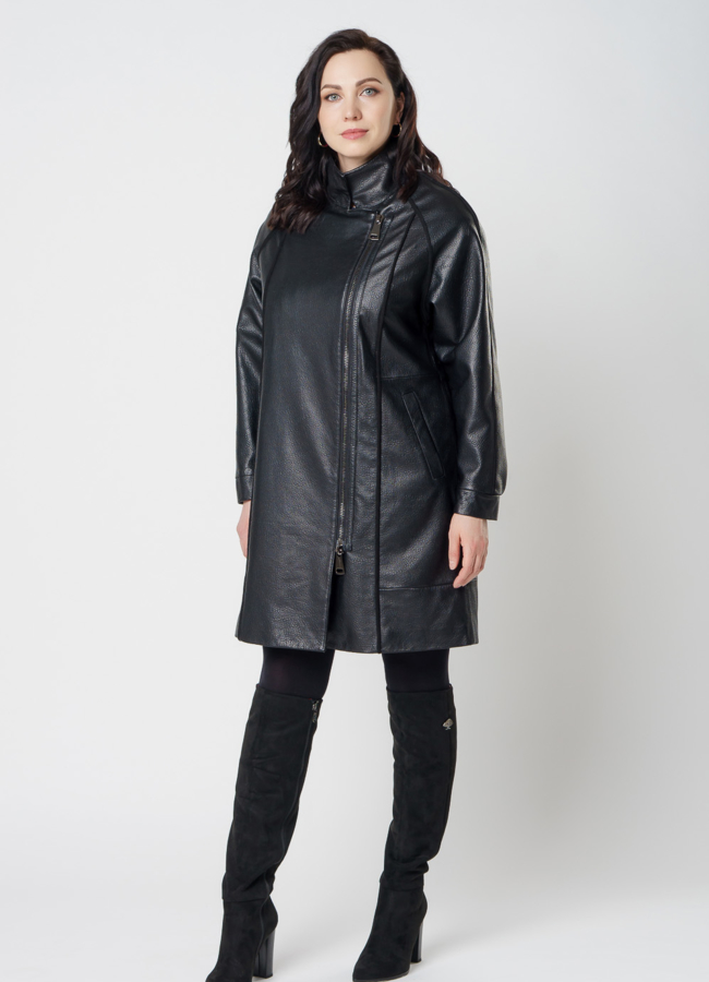 фото Плащ из натуральной кожи модель № 20545