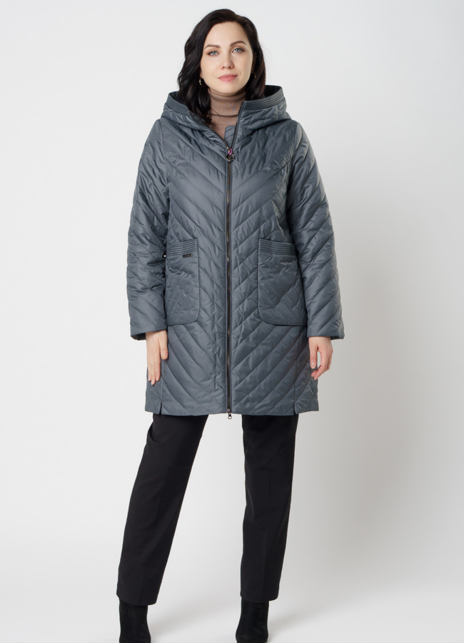 фото Полупальто женское зеленого цвета модель № 20669