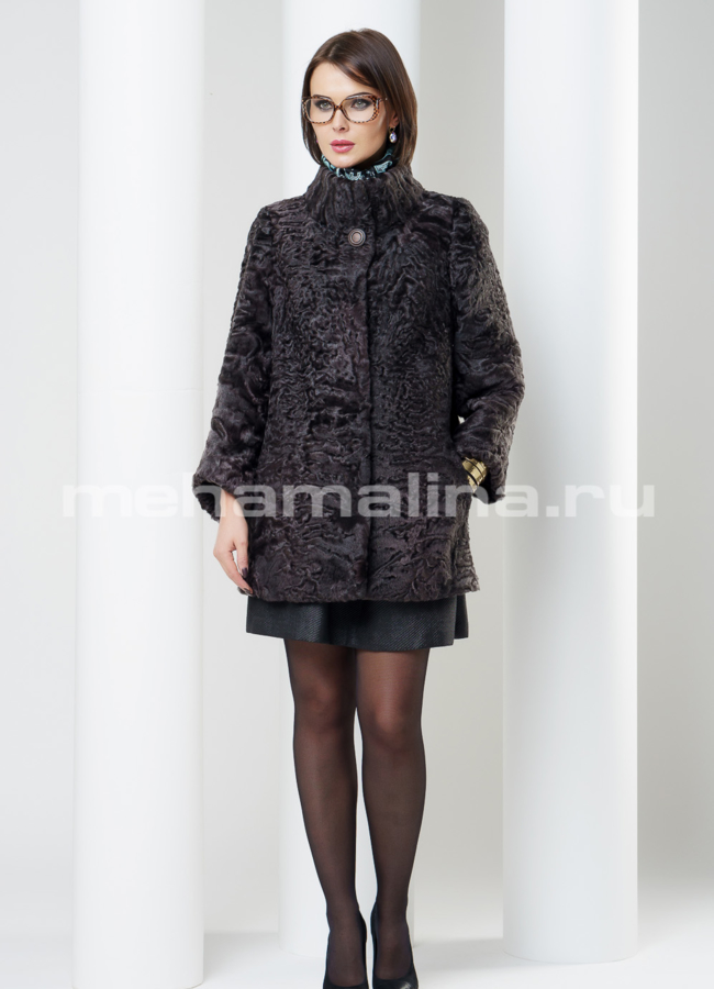 Укороченная шуба, каракуль модель № S-477 в рассрочку