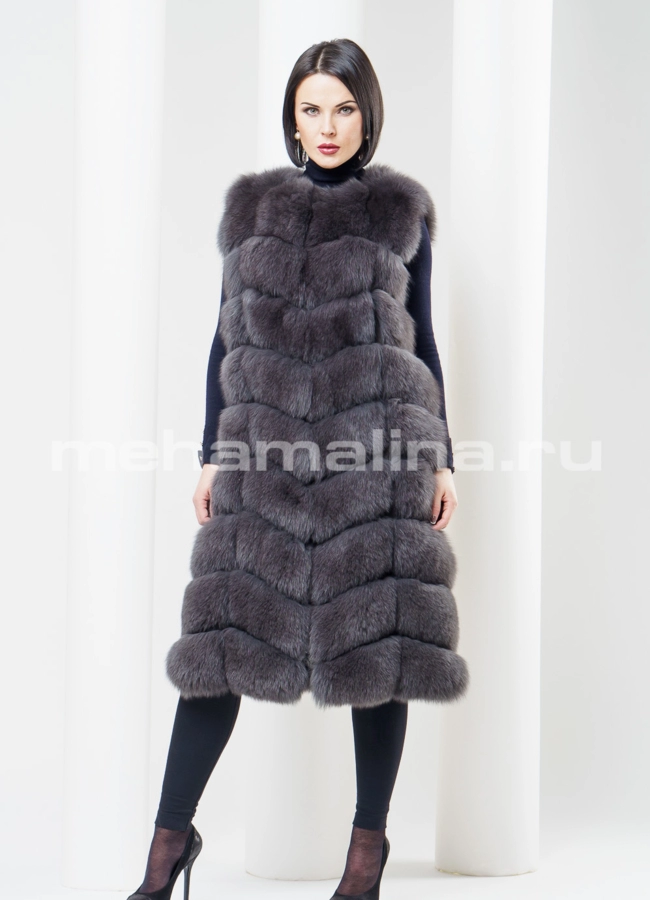 Меховой жилет из песца модель № S-368 в рассрочку