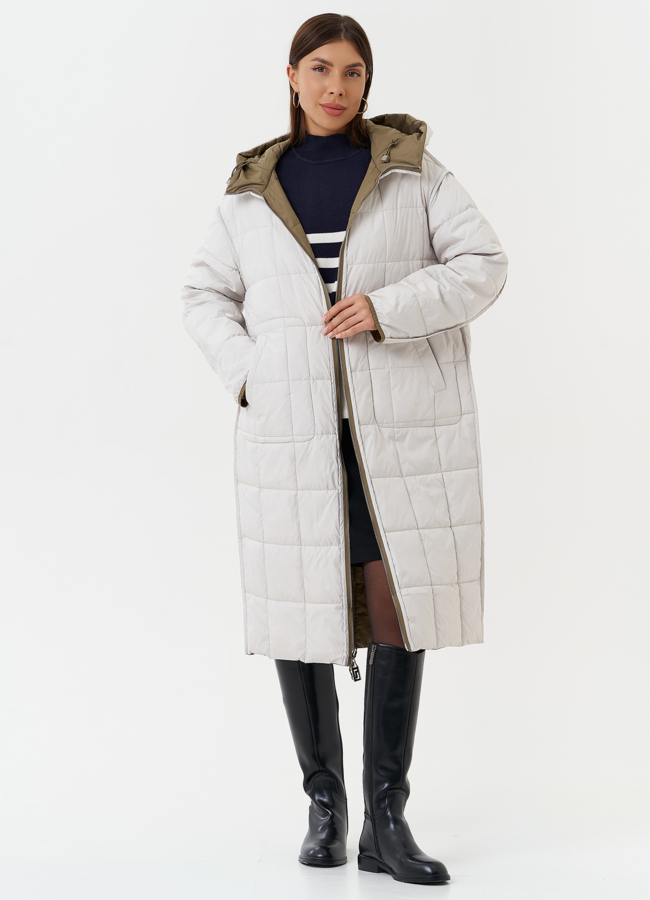 Женское двухстороннее пальто модель № 27877 универмаг малина