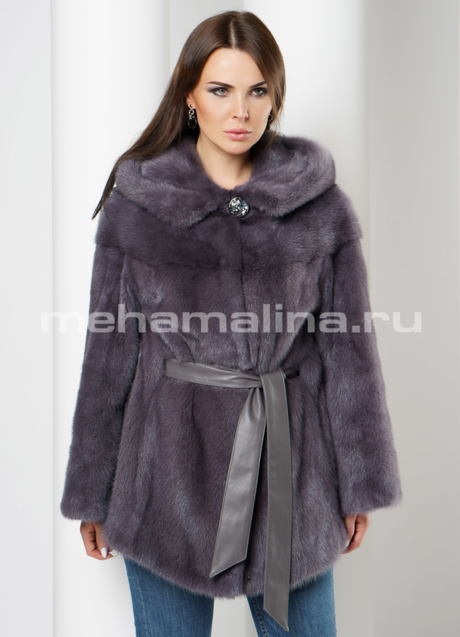 Укороченная норковая шуба модель № S-625 универмаг малина