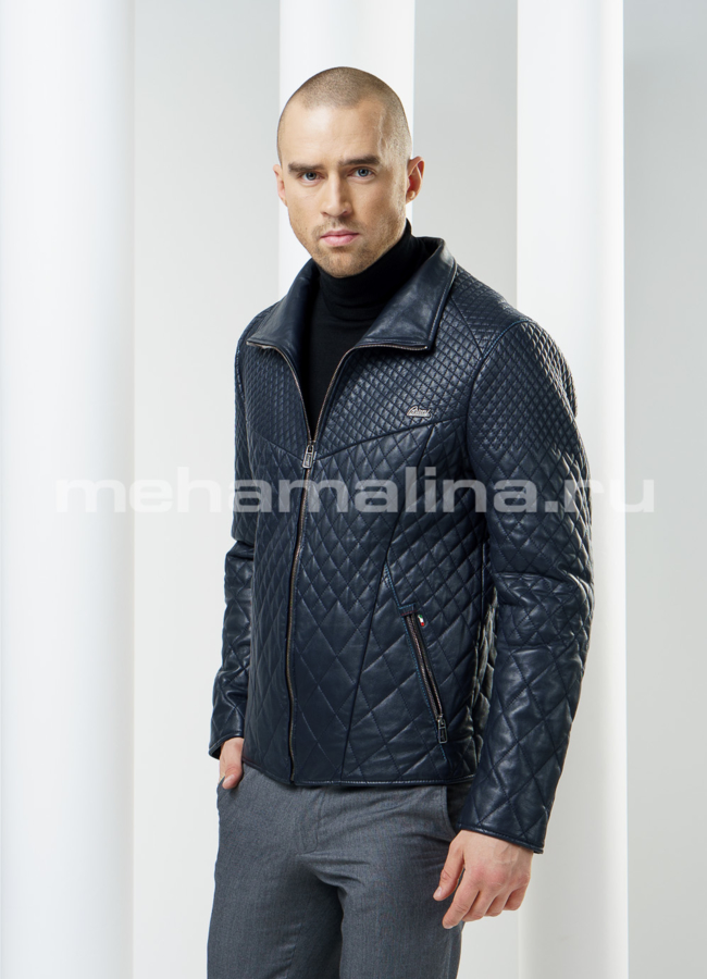 Куртка кожаная на молнии модель № KP-74 в рассрочку Куртка кожаная на молнии модель № KP-74 в рассрочку