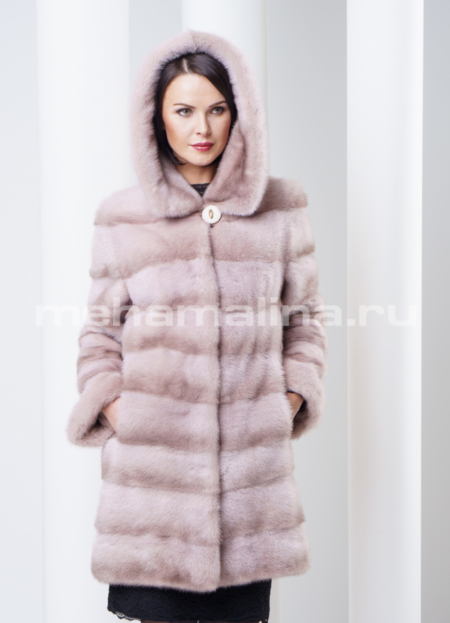 Шуба норка со съемным рукавом модель № S-292 в рассрочку