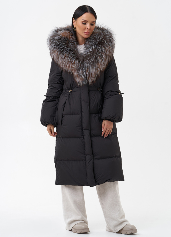 Пуховик с капюшоном отделка блюфрост модель № 29361 в рассрочку