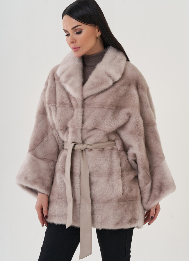 Шуба из норки с английским воротником  модель № 81807 универмаг малина