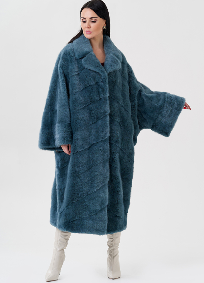 Шуба из норки с английским воротником  модель № 23974 универмаг малина