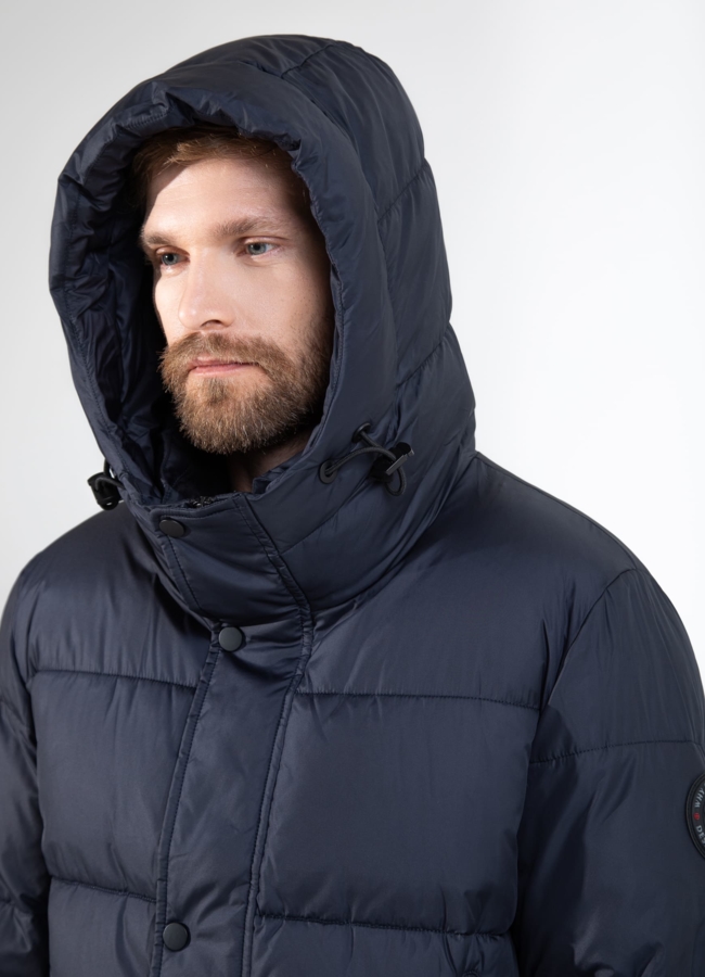 Мужской пуховик с капюшоном  модель № 25787 универмаг малина