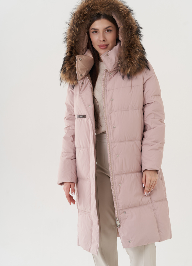 Пуховик женский с капюшоном  модель № 25708 универмаг малина