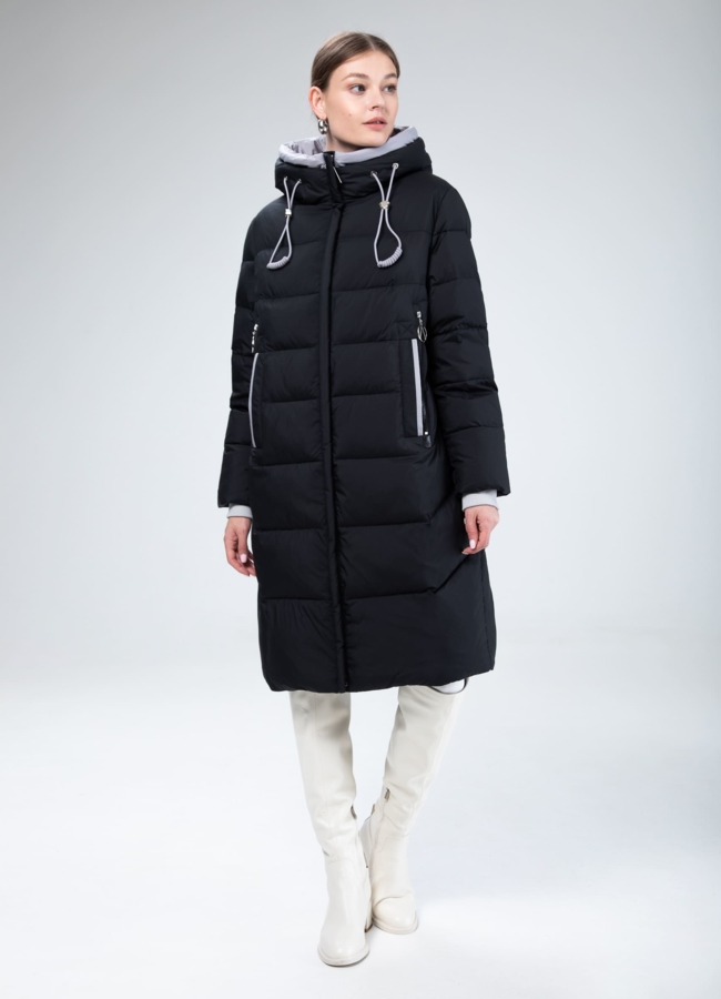 фото Женский пуховик с капюшоном  модель № 25517