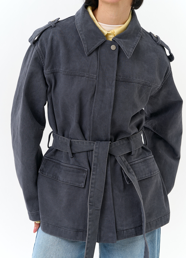 Женская джинсовая куртка с поясом модель № 32824 универмаг малина