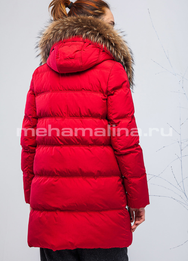 фото Женский пуховик с мехом модель № П-173