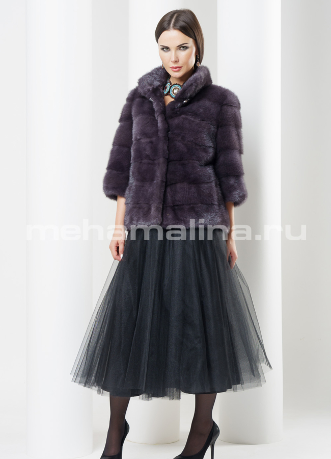 Укороченная норковая шуба модель № S-441 в рассрочку