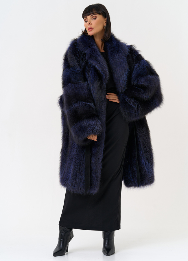 Шуба из меха енота с поясом модель № 31672 меха малина Шуба из меха енота с поясом модель № 31672 меха малина