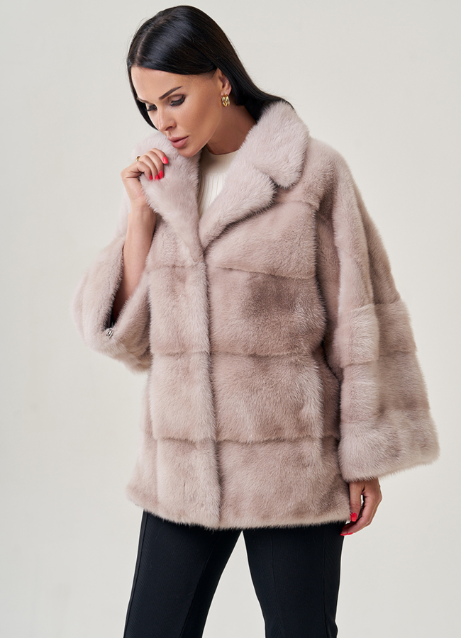 Куртка из норки с английским воротником модель № 23107 универмаг малина