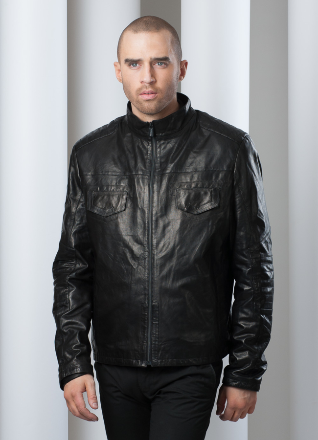 Кожаная куртка Scabbard модель № KP-26 меха малина