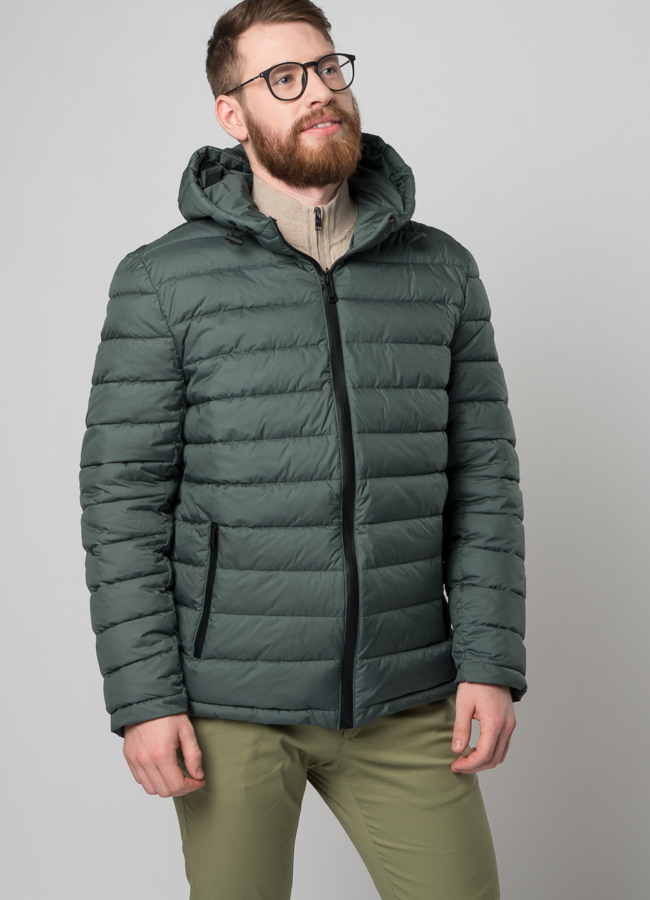 Мужская утепленная куртка с капюшоном модель № M9033 в рассрочку