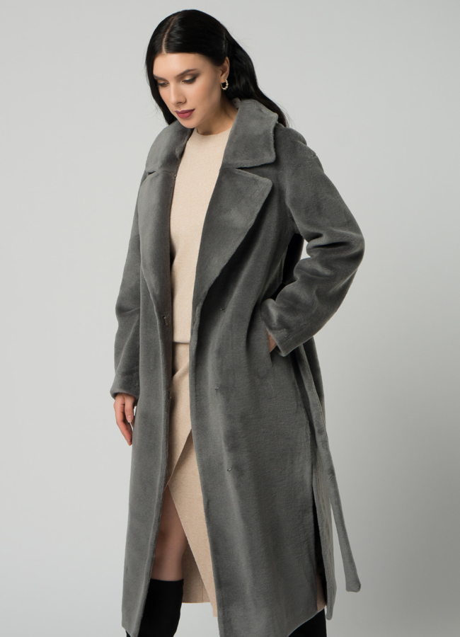 Женское пальто из шерсти в длине макси модель № 21550 универмаг малина