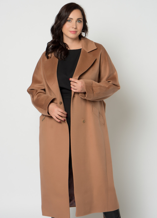 Классическое женское пальто в коричневом цвете модель № 21306 универмаг малина