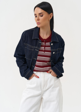 Жакет джинсовый синего цвета Жакет джинсовый синего цвета