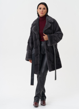 Норковая шуба с английским воротником