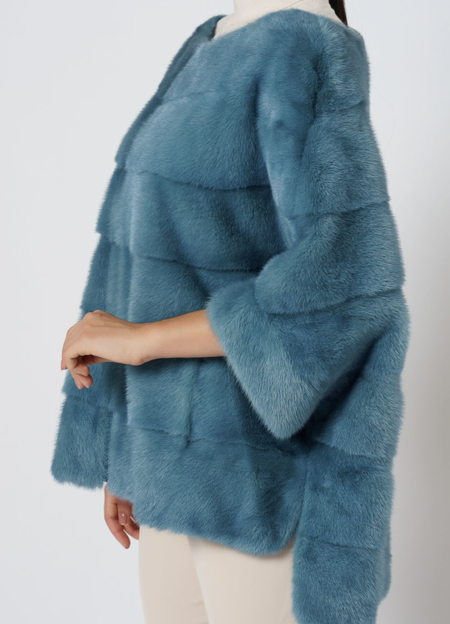 Короткая шуба на молнии модель № 1211 универмаг малина