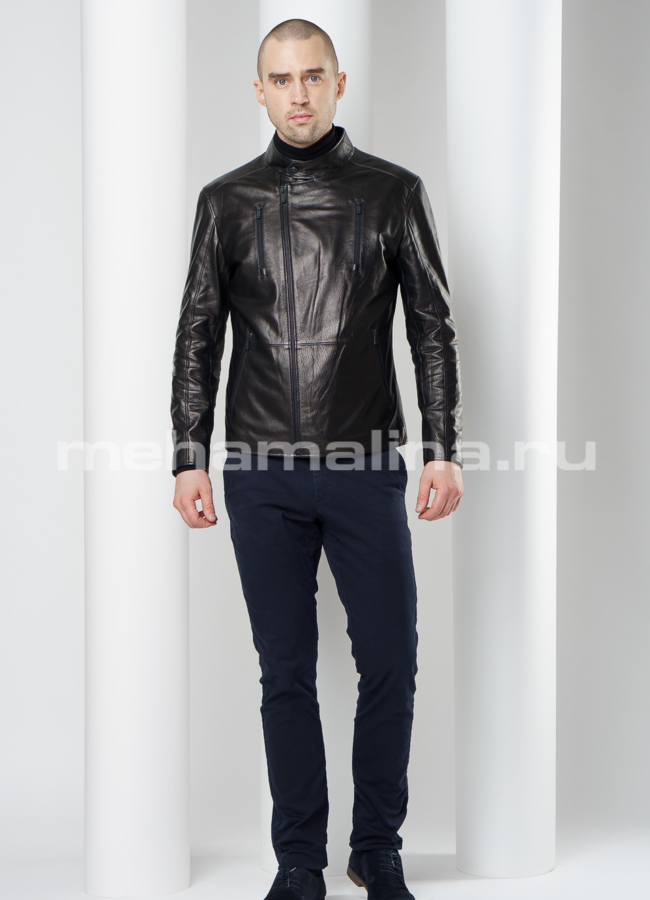 Кожаная куртка модель № KP-211 универмаг малина