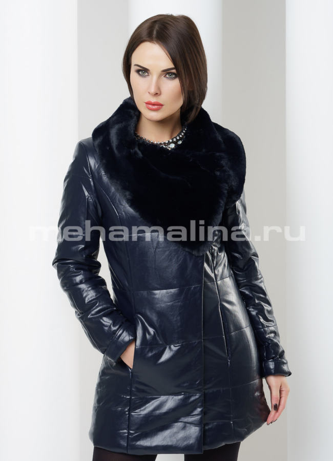 Куртка женская модель № K-318 меха малина