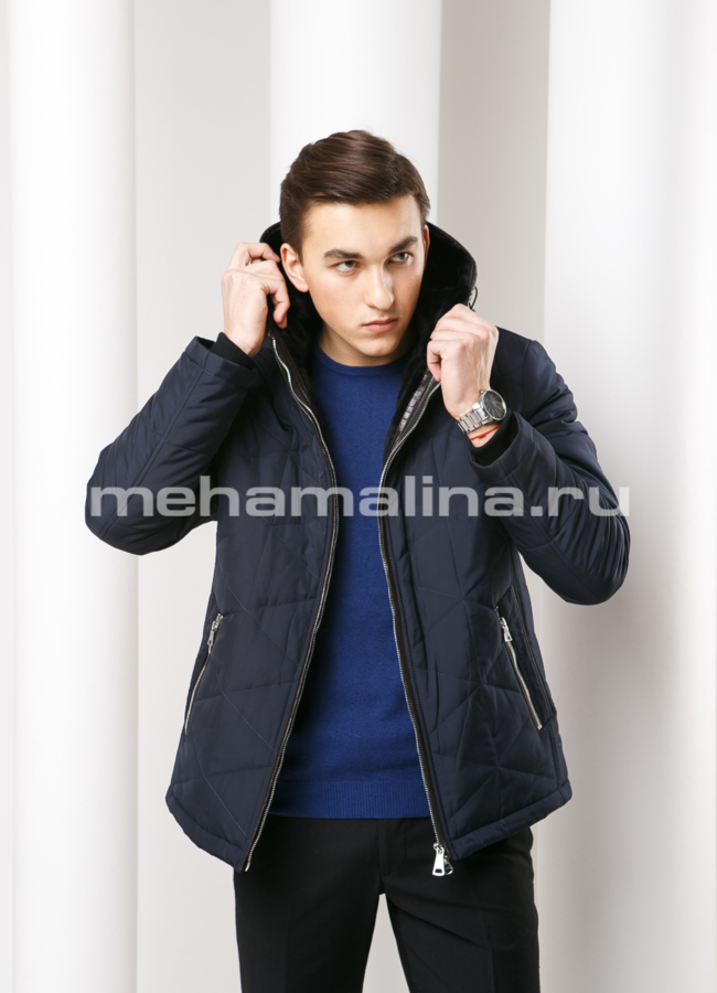 Мужская куртка с капюшоном модель № KM-22 универмаг малина