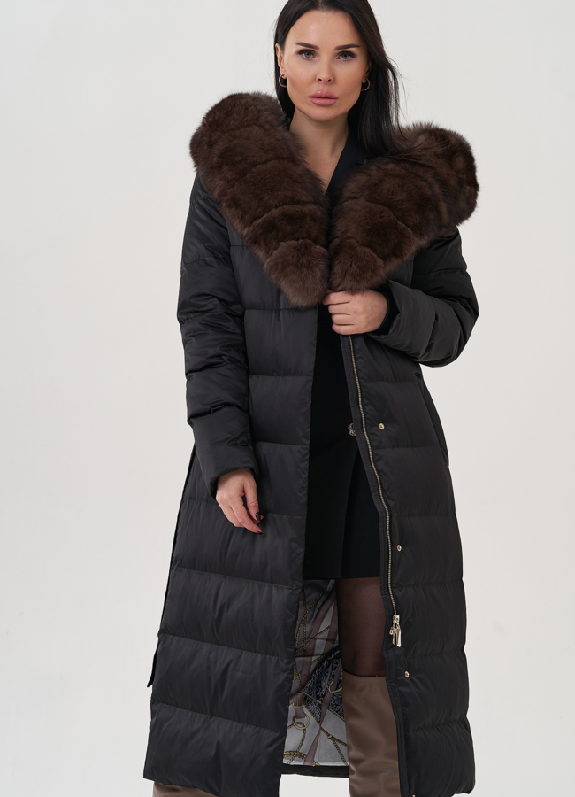 Женский пуховик с капюшоном  модель № 26075 в кредит