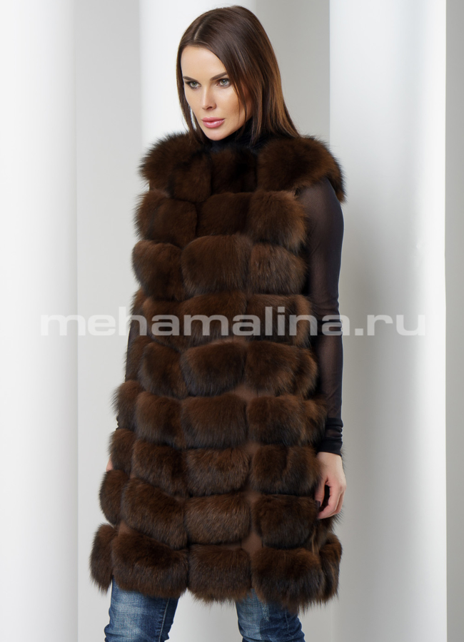 Удлиненный жилет модель № M-142 универмаг малина