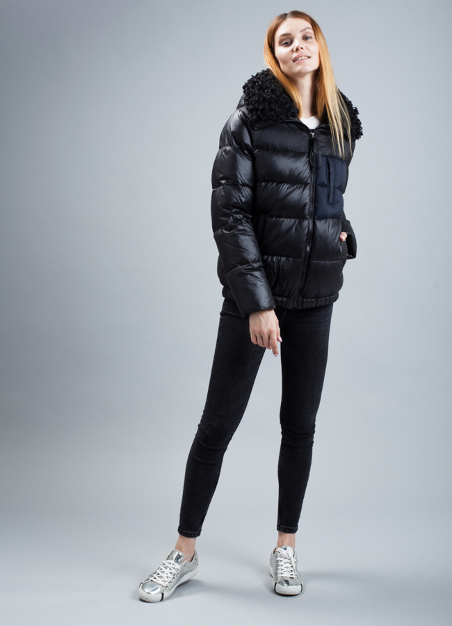 Зимняя куртка женская модель № П-325 меха малина