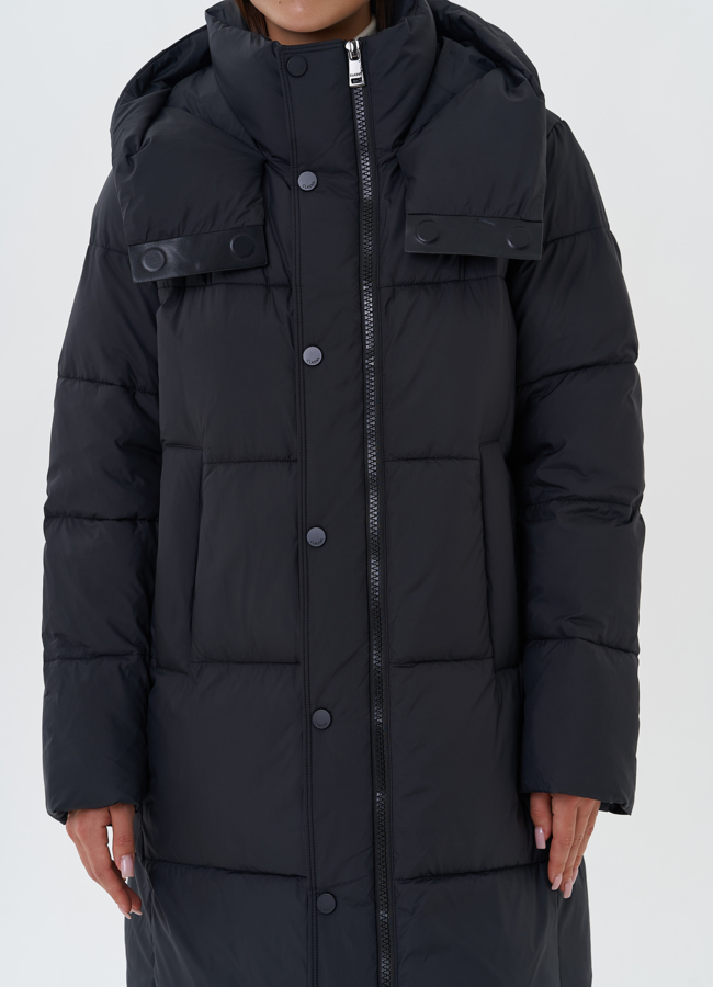 Стеганый пуховик с капюшоном модель № 28502 в рассрочку