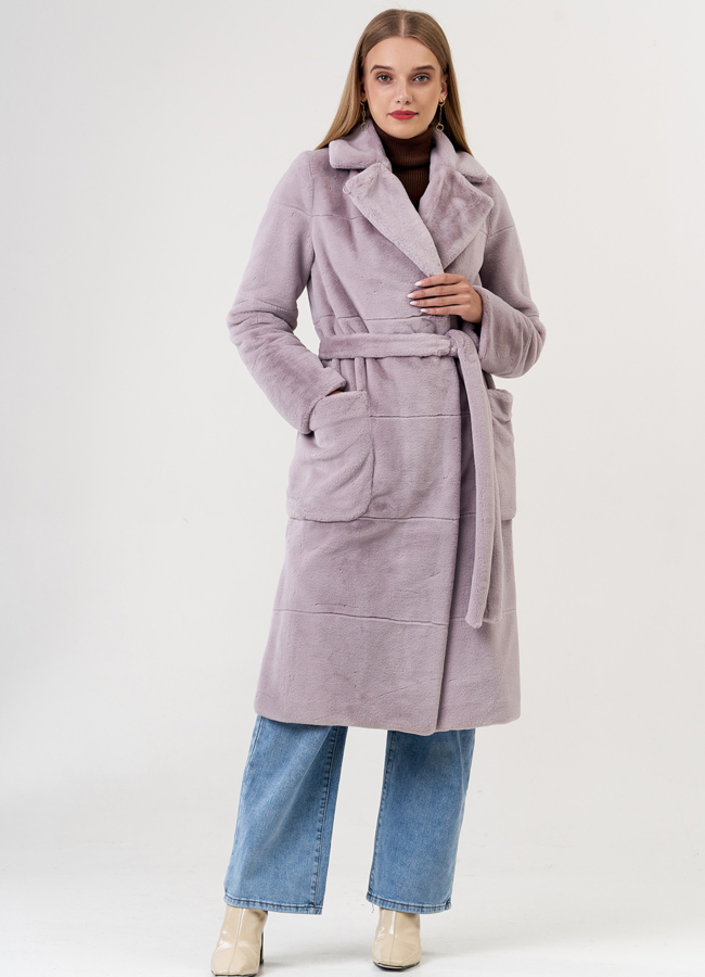 Пальто из эко меха под норку модель № 21128 универмаг малина