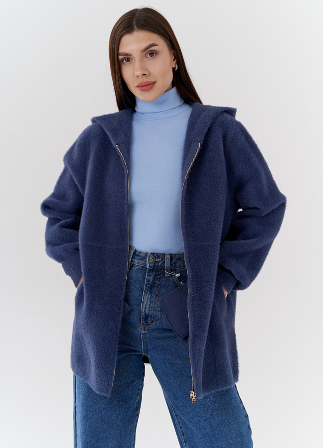 Женский кардиган с капюшоном  модель № 22514 универмаг малина