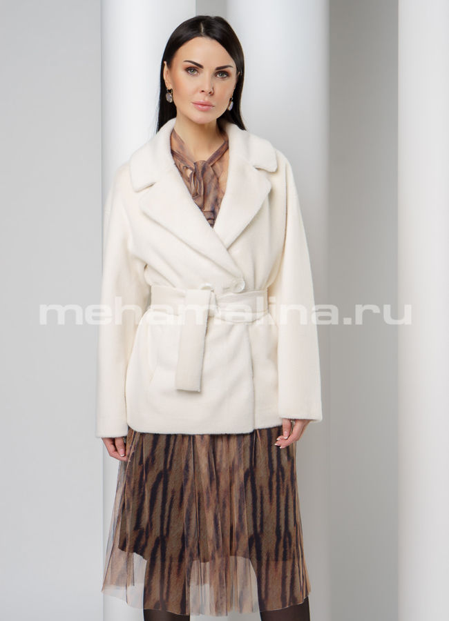 Полупальто  женское из ворсовой ткани модель № 038 универмаг малина