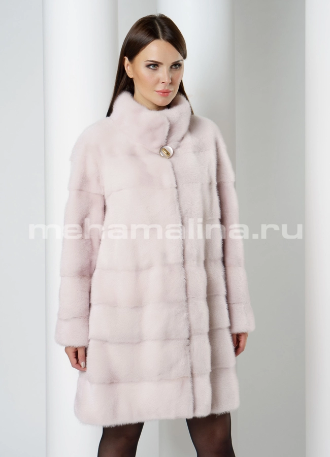 Шуба норка модель № S-639 меха малина