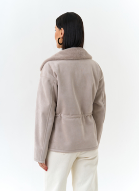 Женская дубленка из эко замши