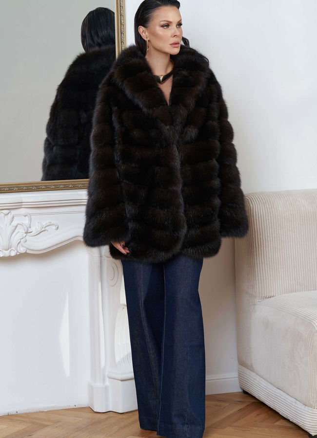 Шуба из куницы  модель № 24638 в рассрочку