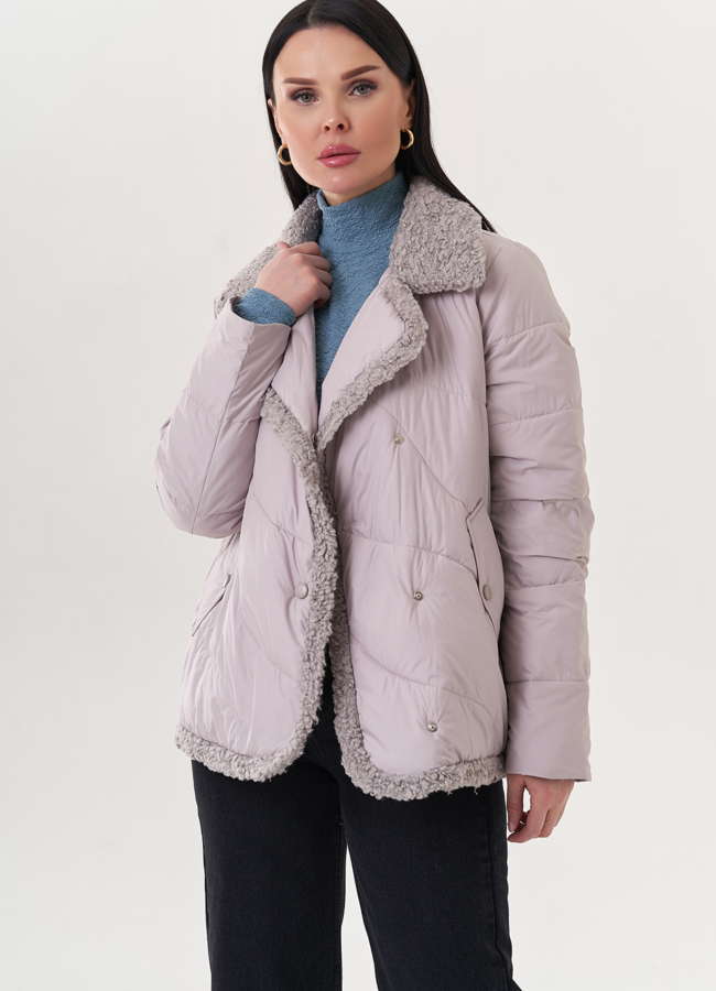 Куртка комбинированная эко мехом модель № 26869 в рассрочку