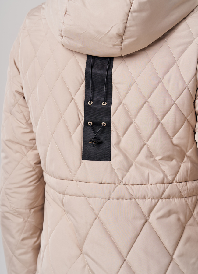 Полупальто женское бежевого цвета модель № 20603 универмаг малина