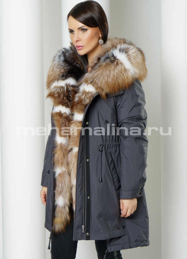 Женская парка в цвете графит модель № 959 универмаг малина
