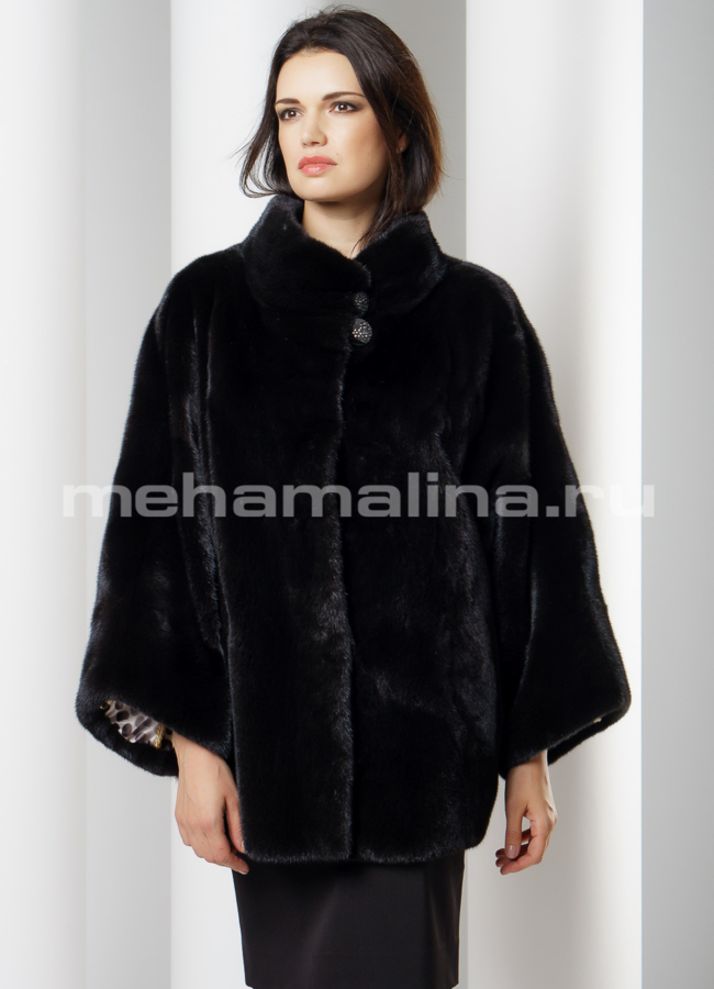 Шуба  модель № S-653 меха малина