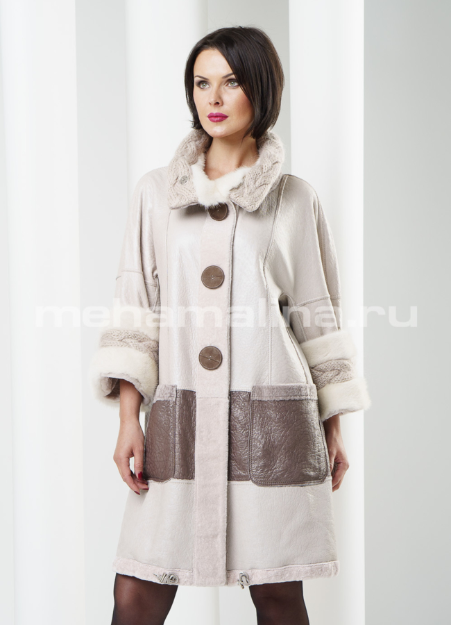 фото Двустороннее меховое пальто 