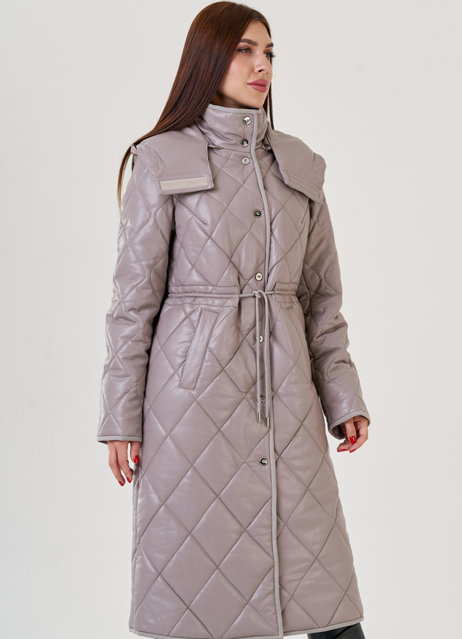 Женский пуховик-парка из эко кожи Malina Siberian  модель № 23368 универмаг малина